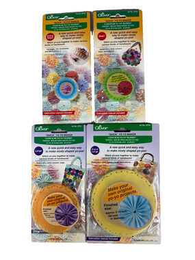Lot of 4 Clover Quick Yo-Yo Maker Tools Round Set Extra Small Small Large XL